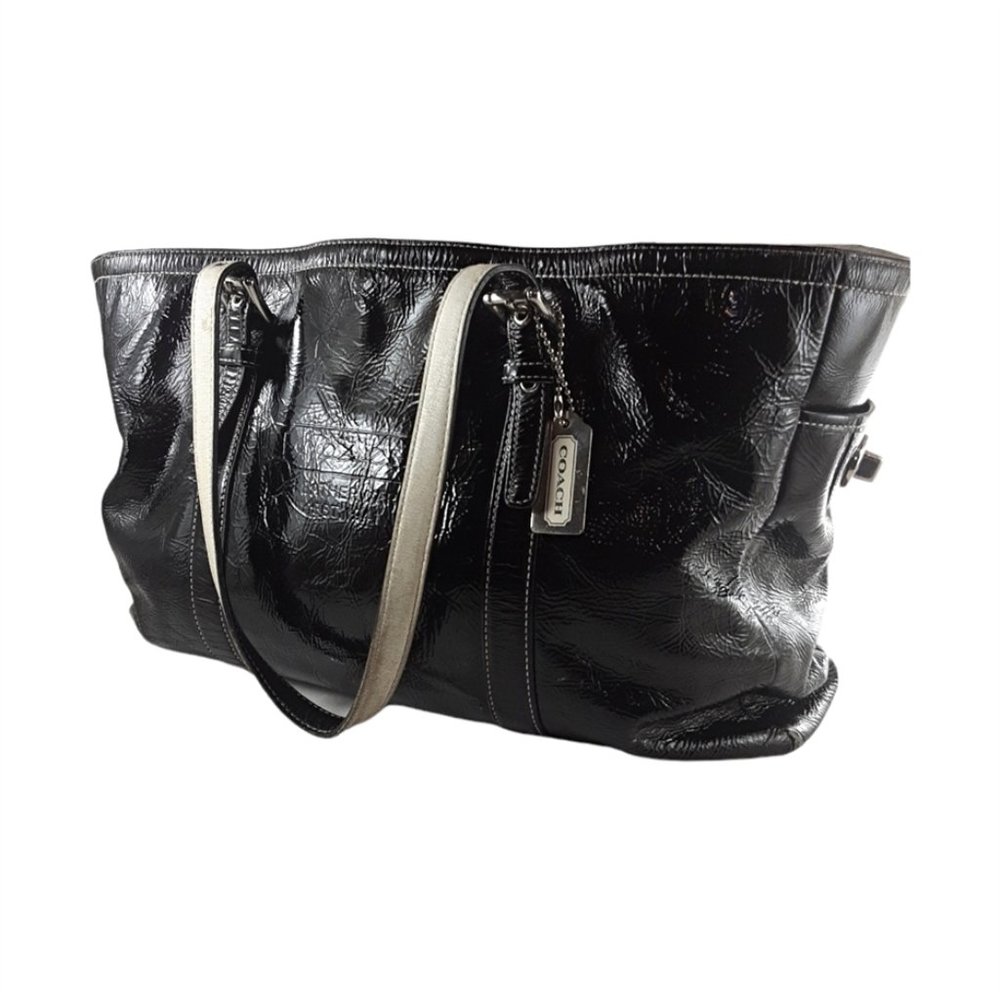 Coach Patent Leather Large Gallery Tote Bag Handbag Shoulder Purse Y2k #9789